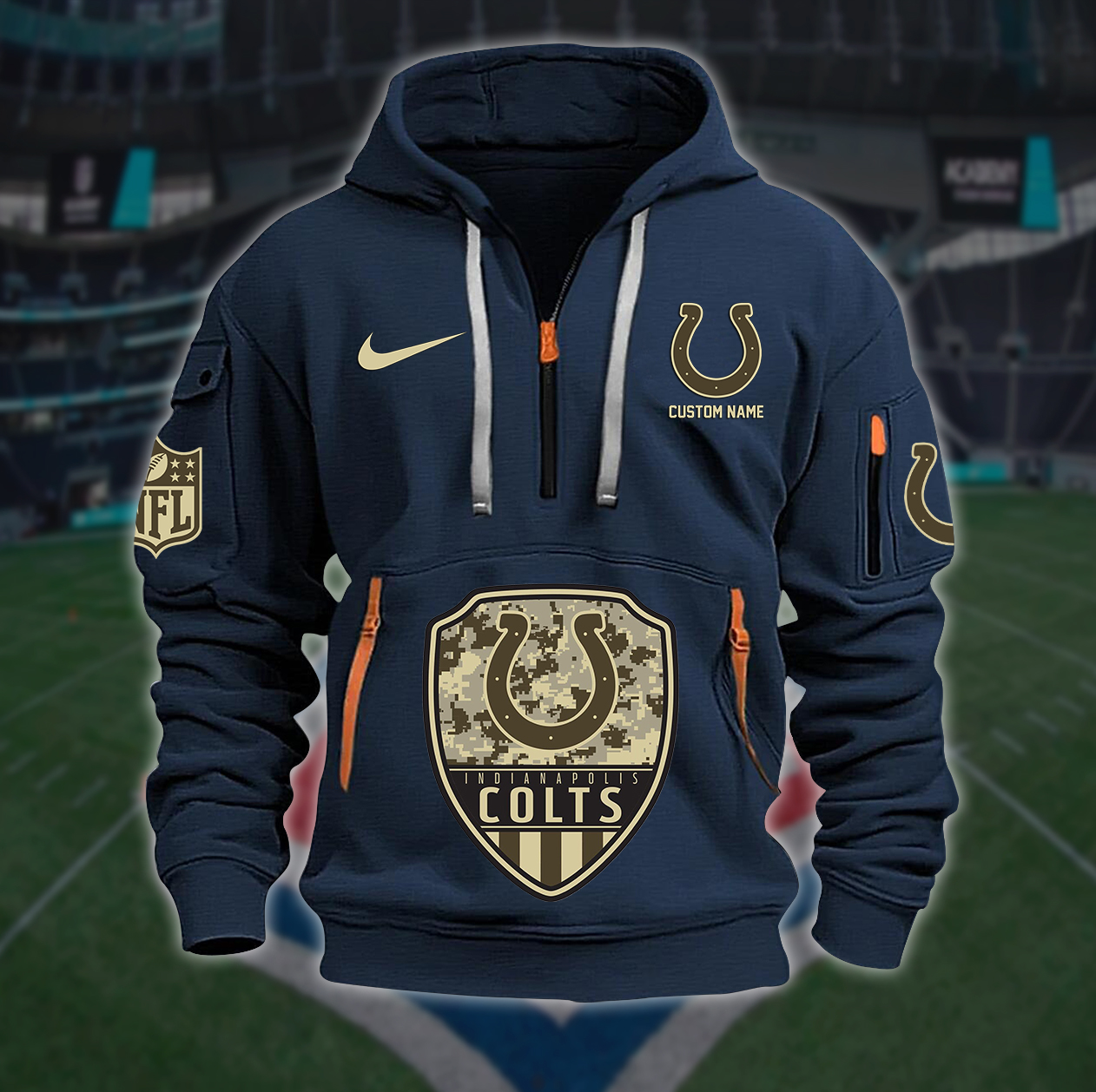 Indianapolis Colts New Personalized Quarter Zip Hoodie AZBTQZH000185 - Famjoys Indianapolis Colts New Personalized Quarter Zip Hoodie AZBTQZH000185 - Famjoys