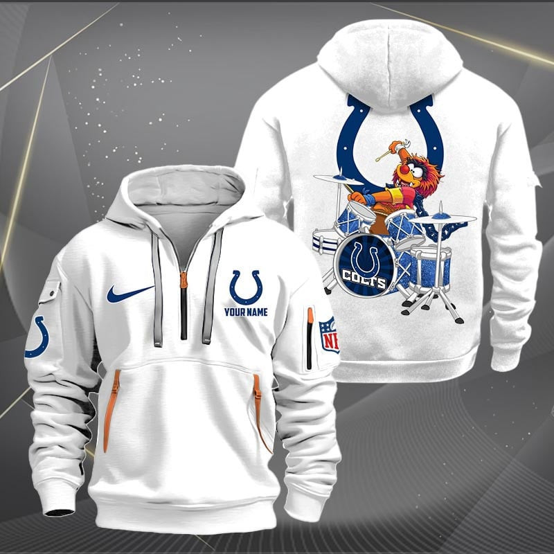Indianapolis Colts Premium Personalized Quarter Zip Hoodie AZBTCQZH000014 - Famjoys Indianapolis Colts Premium Personalized Quarter Zip Hoodie AZBTCQZH000014 - Famjoys