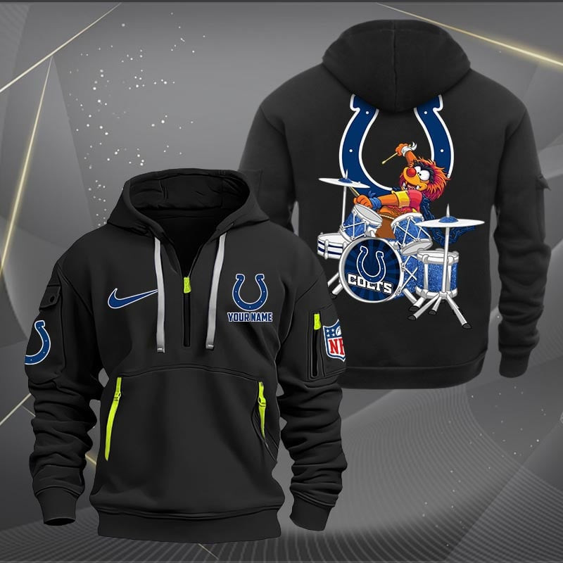 Indianapolis Colts Premium Personalized Quarter Zip Hoodie AZBTCQZH000014 - Famjoys Indianapolis Colts Premium Personalized Quarter Zip Hoodie AZBTCQZH000014 - Famjoys