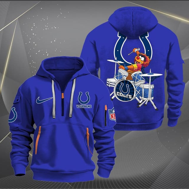 Indianapolis Colts Premium Personalized Quarter Zip Hoodie AZBTCQZH000014 - Famjoys Indianapolis Colts Premium Personalized Quarter Zip Hoodie AZBTCQZH000014 - Famjoys