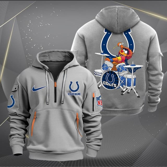 Indianapolis Colts Premium Personalized Quarter Zip Hoodie AZBTCQZH000014 - Famjoys Indianapolis Colts Premium Personalized Quarter Zip Hoodie AZBTCQZH000014 - Famjoys