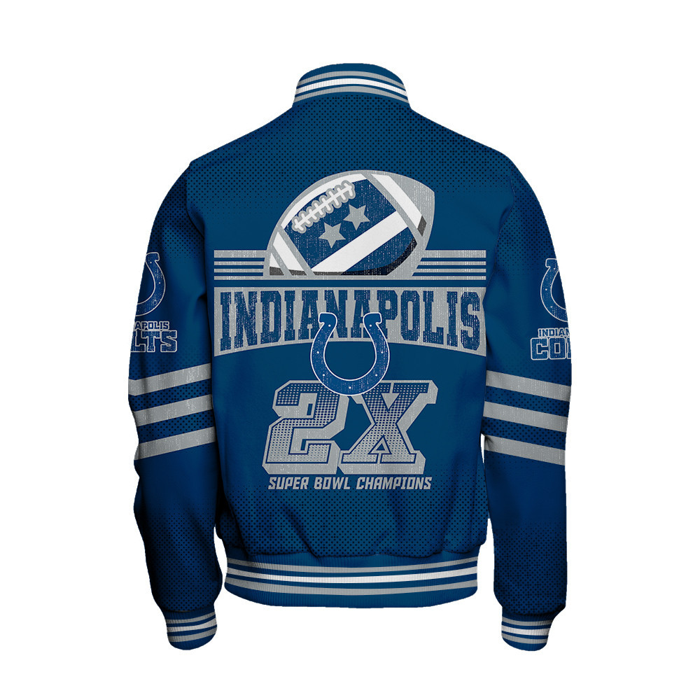 Indianapolis Colts Proud Of Every Championship Win Unisex Varsity Jacket - Famjoys Indianapolis Colts Proud Of Every Championship Win Unisex Varsity Jacket - Famjoys
