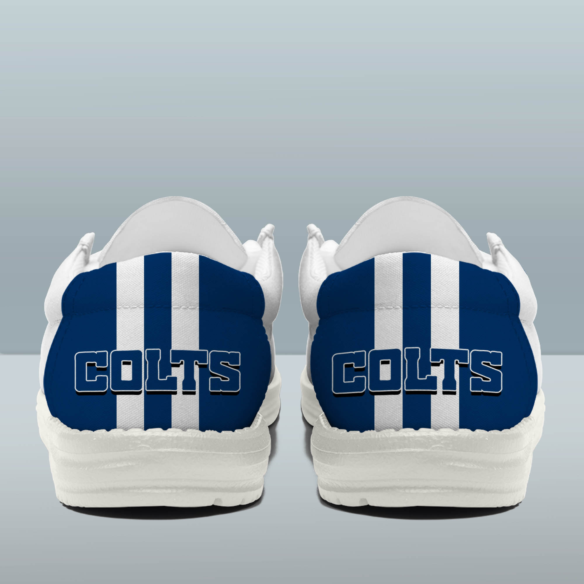 Indianapolis Colts Team White Canvas Loafer Shoes Personalized Your Name - Famjoys Indianapolis Colts Team White Canvas Loafer Shoes Personalized Your Name - Famjoys