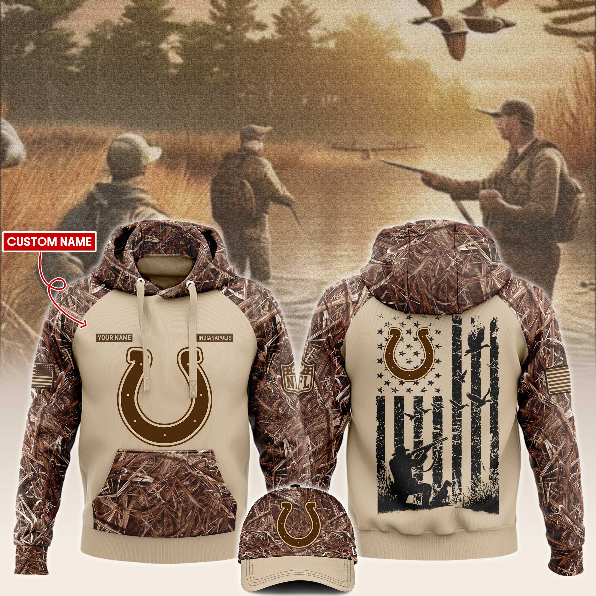 Indianapolis Colts x Hunting Hoodie V2 - Famjoys Indianapolis Colts x Hunting Hoodie V2 - Famjoys