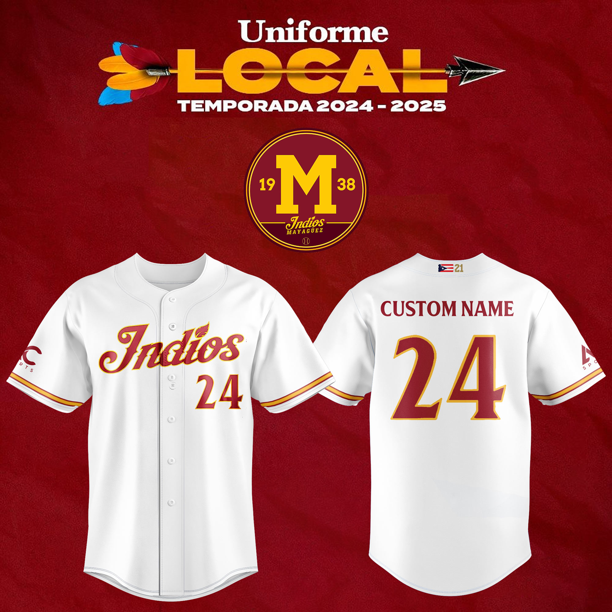 Indios de Mayaguez LBPRC Local Temporada 2024/25 Jersey - Famjoys Indios de Mayaguez LBPRC Local Temporada 2024/25 Jersey - Famjoys