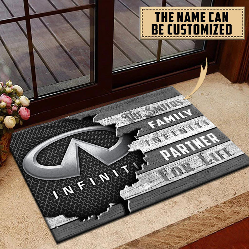 Infiniti Doormat Custom Name, Multicolor - Famjoys Infiniti Doormat Custom Name, Multicolor - Famjoys
