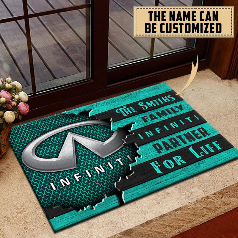 Infiniti Doormat Custom Name, Multicolor - Famjoys Infiniti Doormat Custom Name, Multicolor - Famjoys