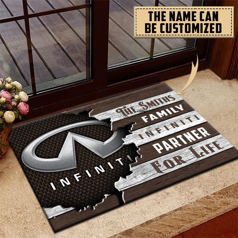 Infiniti Doormat Custom Name, Multicolor - Famjoys Infiniti Doormat Custom Name, Multicolor - Famjoys