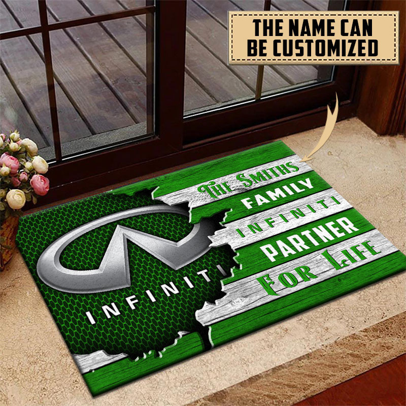 Infiniti Doormat Custom Name, Multicolor - Famjoys Infiniti Doormat Custom Name, Multicolor - Famjoys