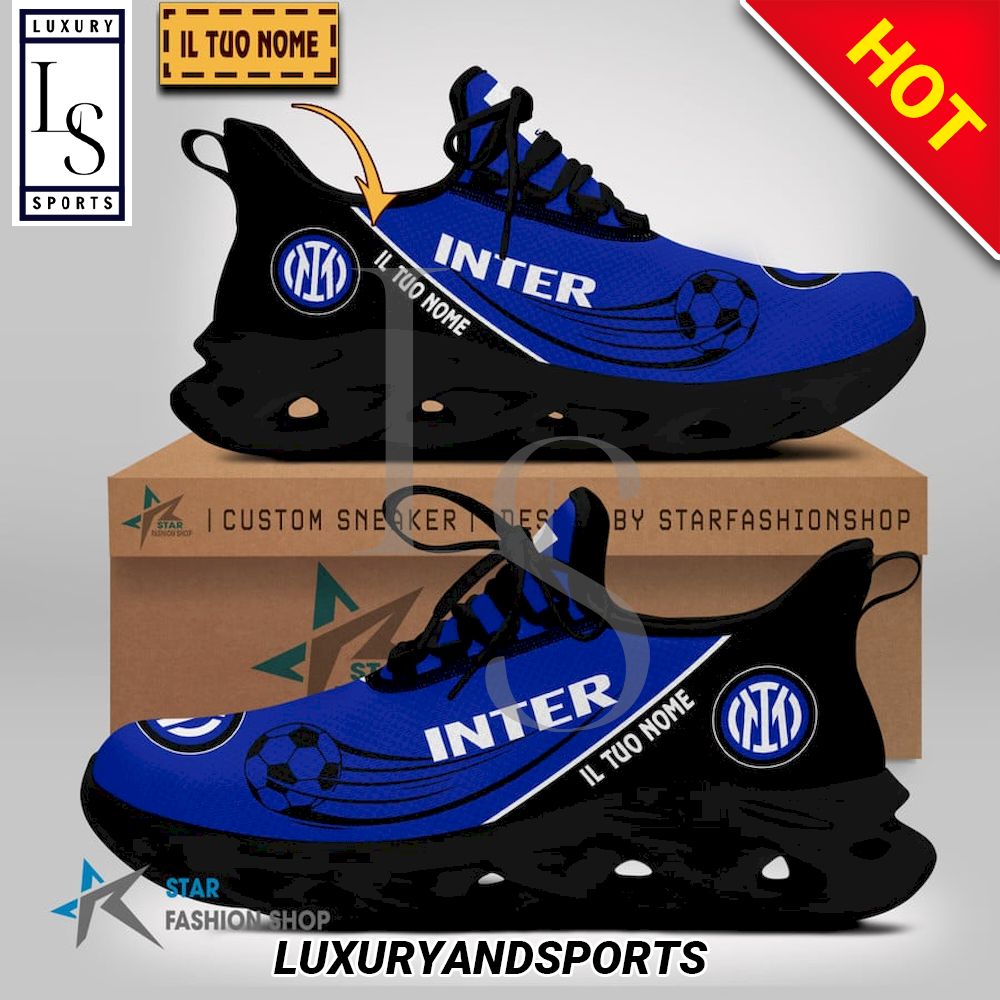 Inter Calcio Serie A Custom Name Max Soul Shoes - Famjoys Inter Calcio Serie A Custom Name Max Soul Shoes - Famjoys