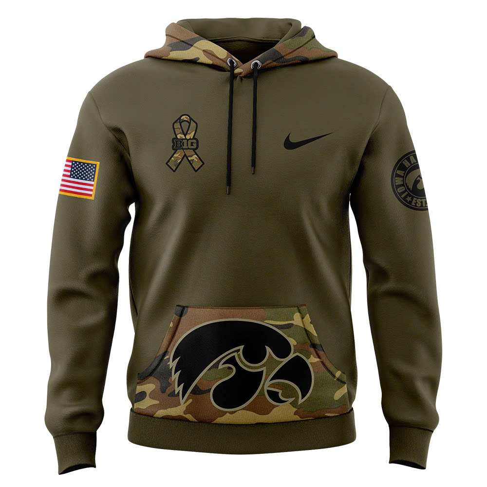 Iowa football Camo Salute to Service Club Fleece Pullover Hoodie V3 - Famjoys Iowa football Camo Salute to Service Club Fleece Pullover Hoodie V3 - Famjoys
