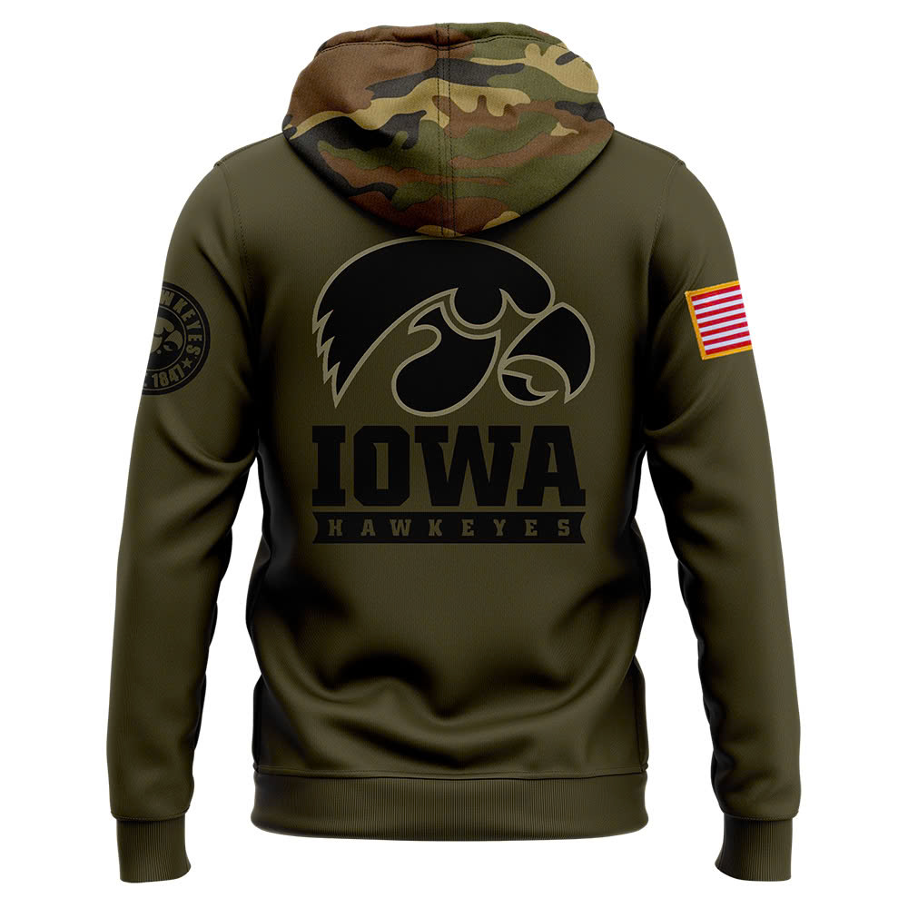 Iowa football Camo Salute to Service Club Fleece Pullover Hoodie V3 - Famjoys Iowa football Camo Salute to Service Club Fleece Pullover Hoodie V3 - Famjoys
