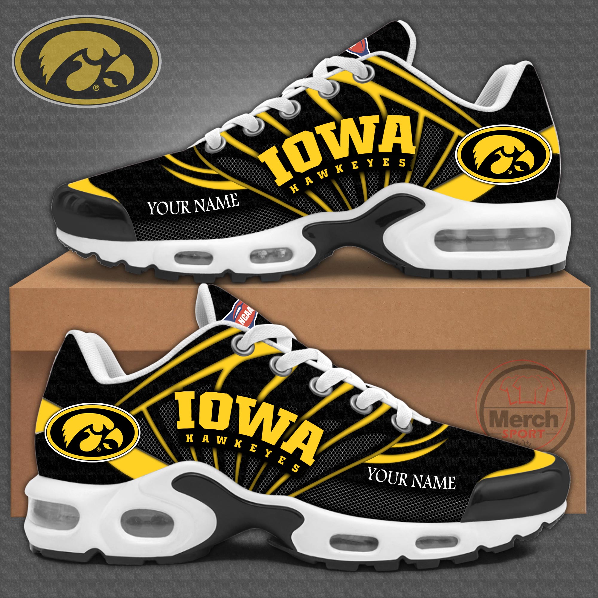 Iowa Football Personalized Sneakers V5 - Famjoys Iowa Football Personalized Sneakers V5 - Famjoys