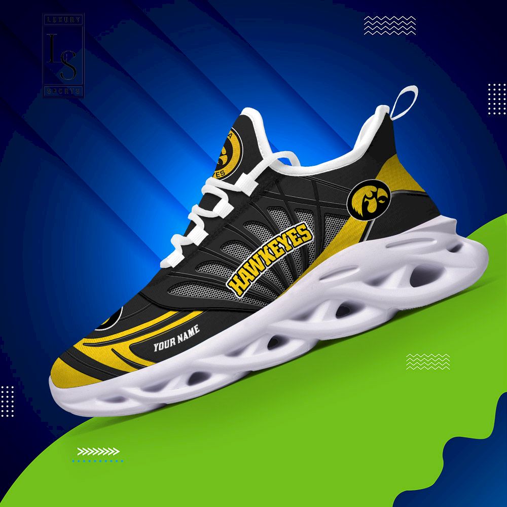 Iowa Hawkeyes Custom Name Max Soul Shoes - Famjoys Iowa Hawkeyes Custom Name Max Soul Shoes - Famjoys