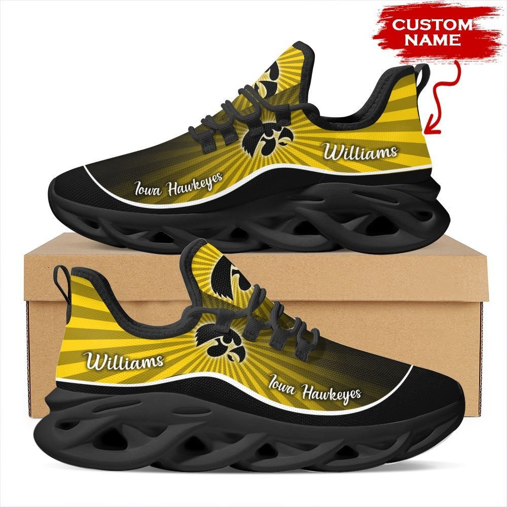Iowa Hawkeyes Custom Name Personalized Max Soul Sneakers Shoes - Famjoys Iowa Hawkeyes Custom Name Personalized Max Soul Sneakers Shoes - Famjoys