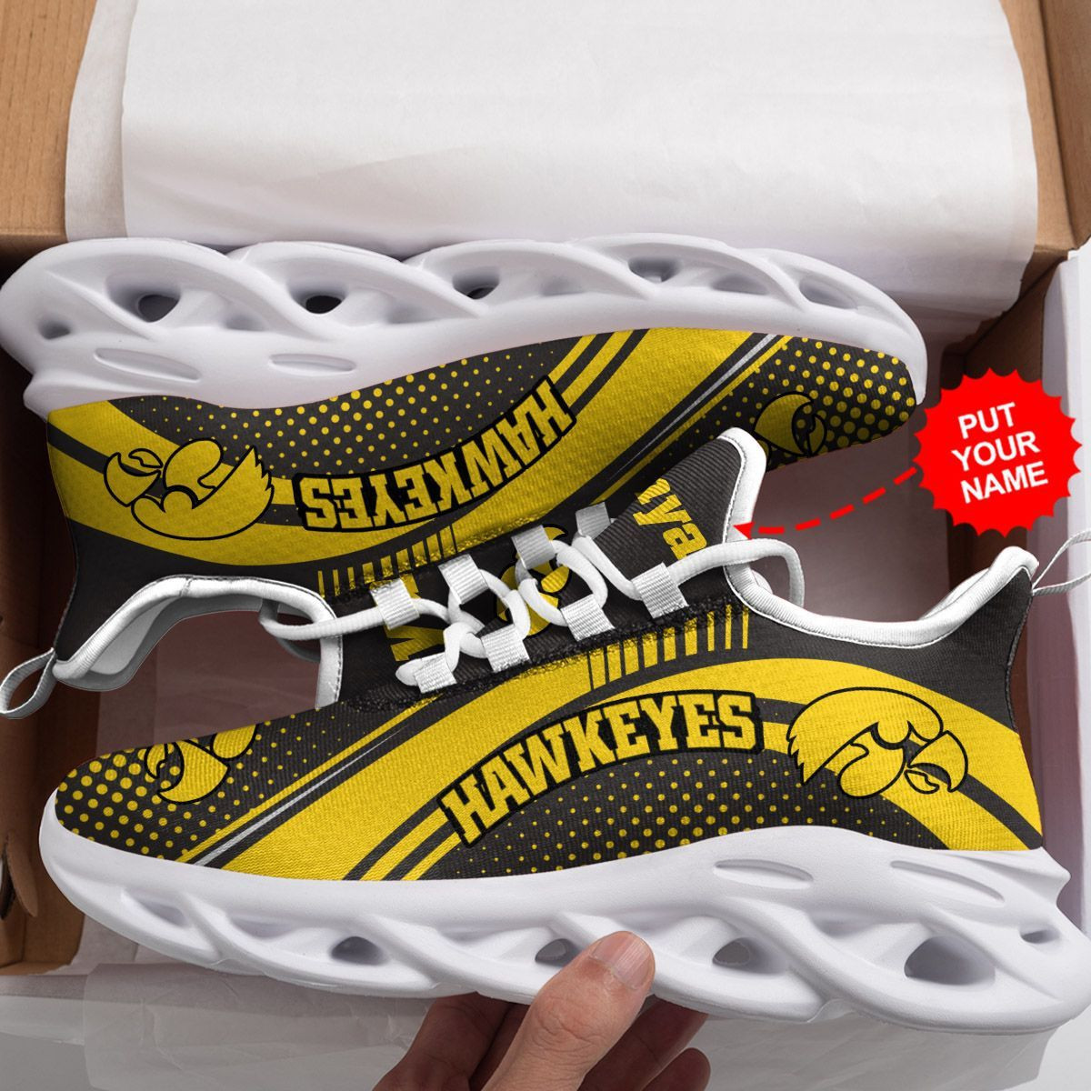 Iowa Hawkeyes Custom Personalized Max Soul Sneakers Shoes - Famjoys Iowa Hawkeyes Custom Personalized Max Soul Sneakers Shoes - Famjoys