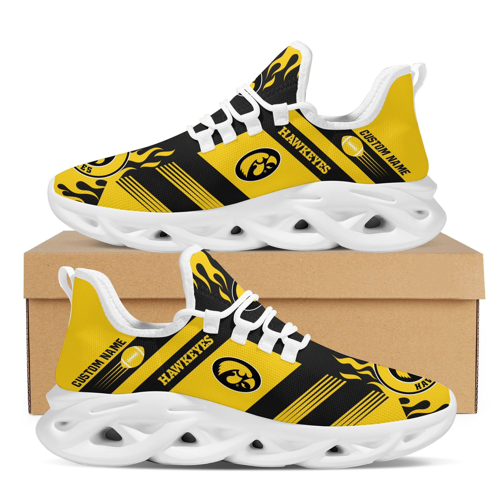 Iowa Hawkeyes Custom Personalized Max Soul Sneakers Shoes - Famjoys Iowa Hawkeyes Custom Personalized Max Soul Sneakers Shoes - Famjoys