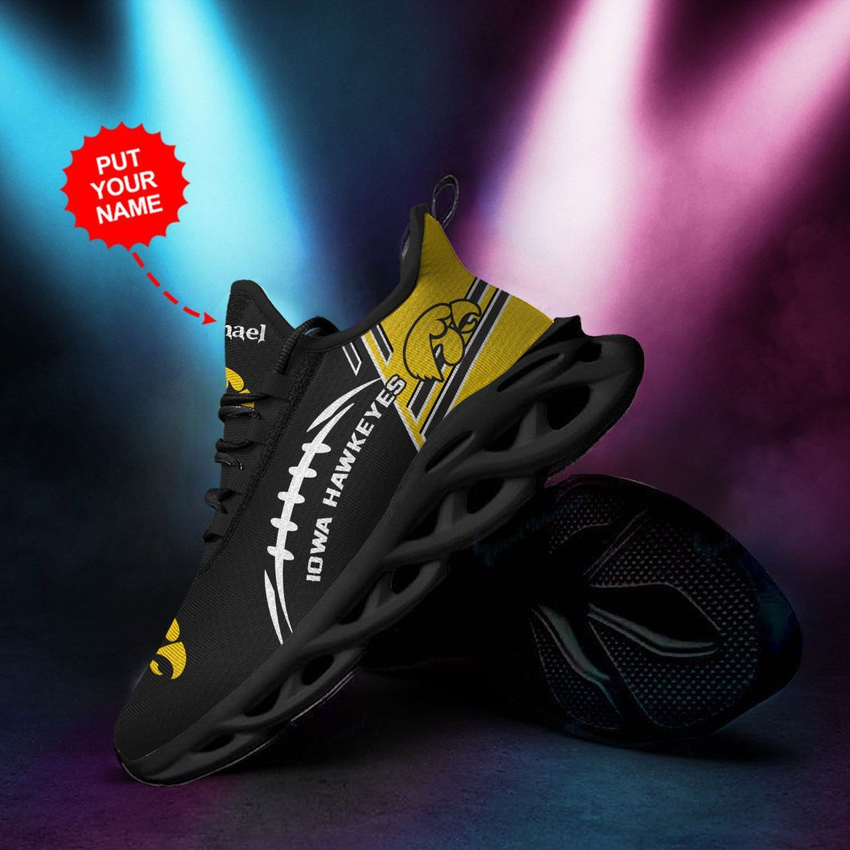 Iowa Hawkeyes Custom Personalized Max Soul Sneakers Shoes - Famjoys Iowa Hawkeyes Custom Personalized Max Soul Sneakers Shoes - Famjoys