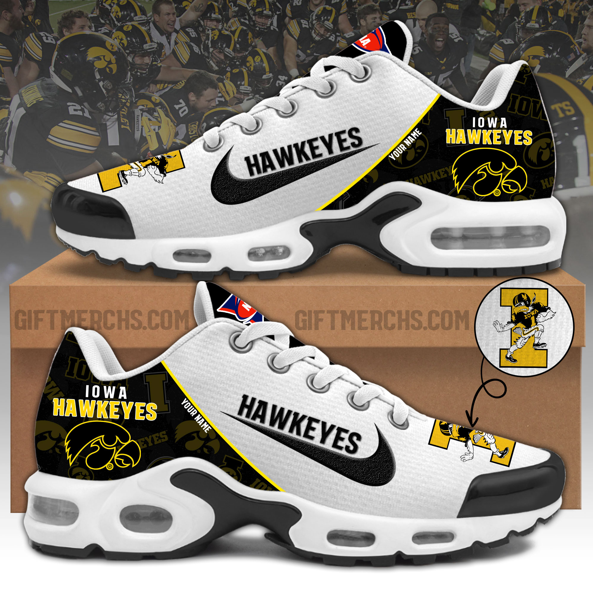 Iowa Hawkeyes Personalized Shoes - Famjoys Iowa Hawkeyes Personalized Shoes - Famjoys