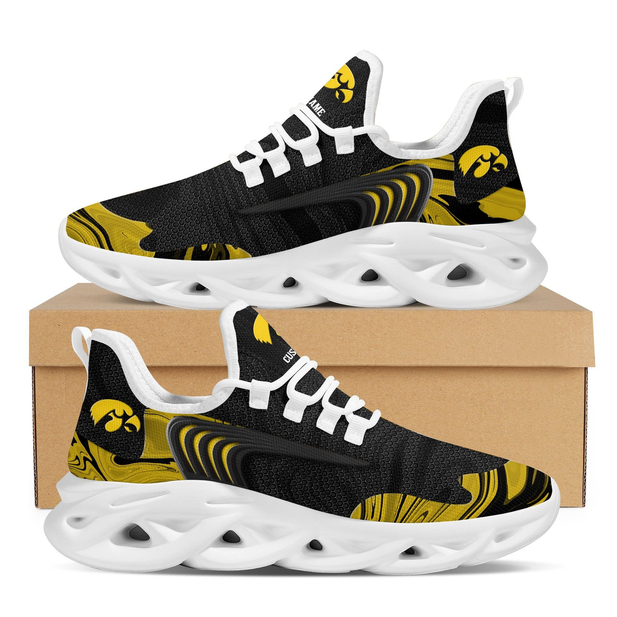 Iowa Hawkeyes Team Custom Personalized With Name Max Soul Sneakers Shoes - Famjoys Iowa Hawkeyes Team Custom Personalized With Name Max Soul Sneakers Shoes - Famjoys
