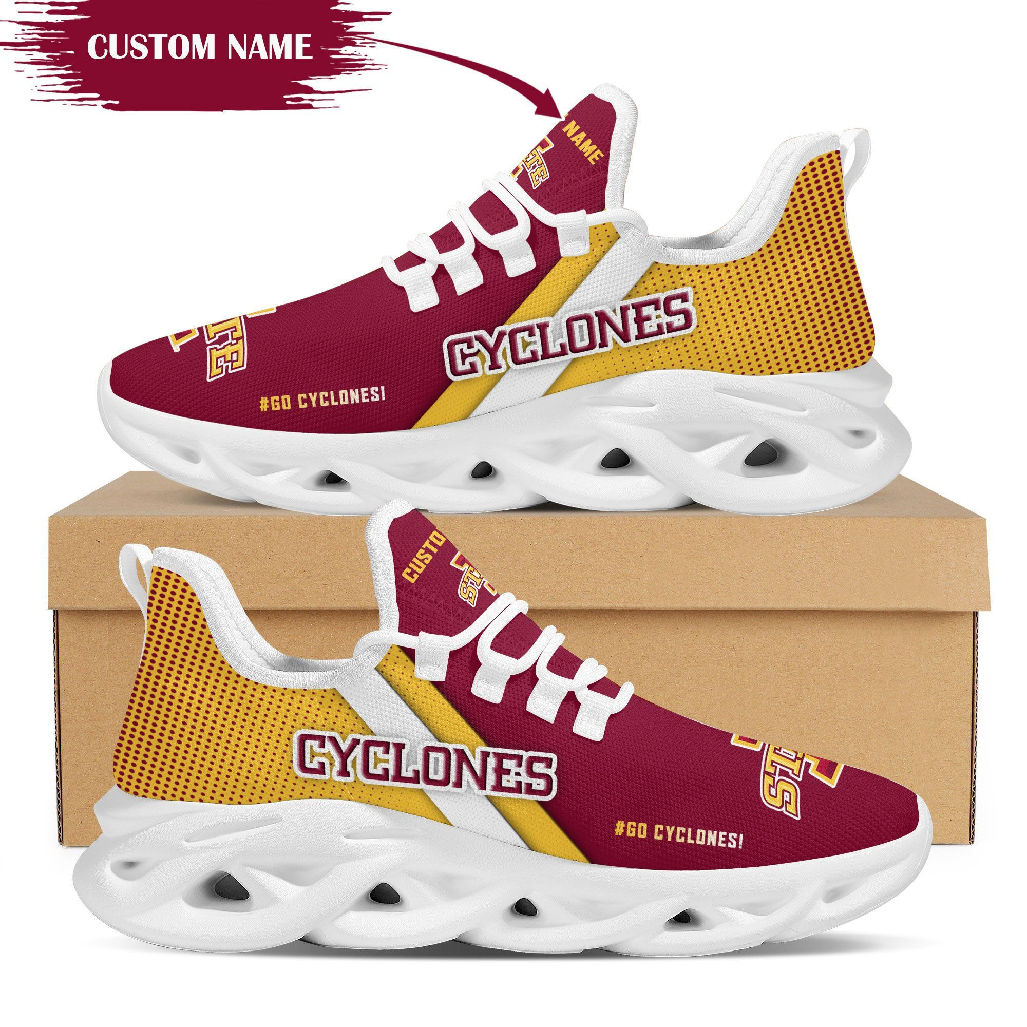 Iowa State Cyclones Custom Personalized Max Soul Sneakers Shoes - Famjoys Iowa State Cyclones Custom Personalized Max Soul Sneakers Shoes - Famjoys