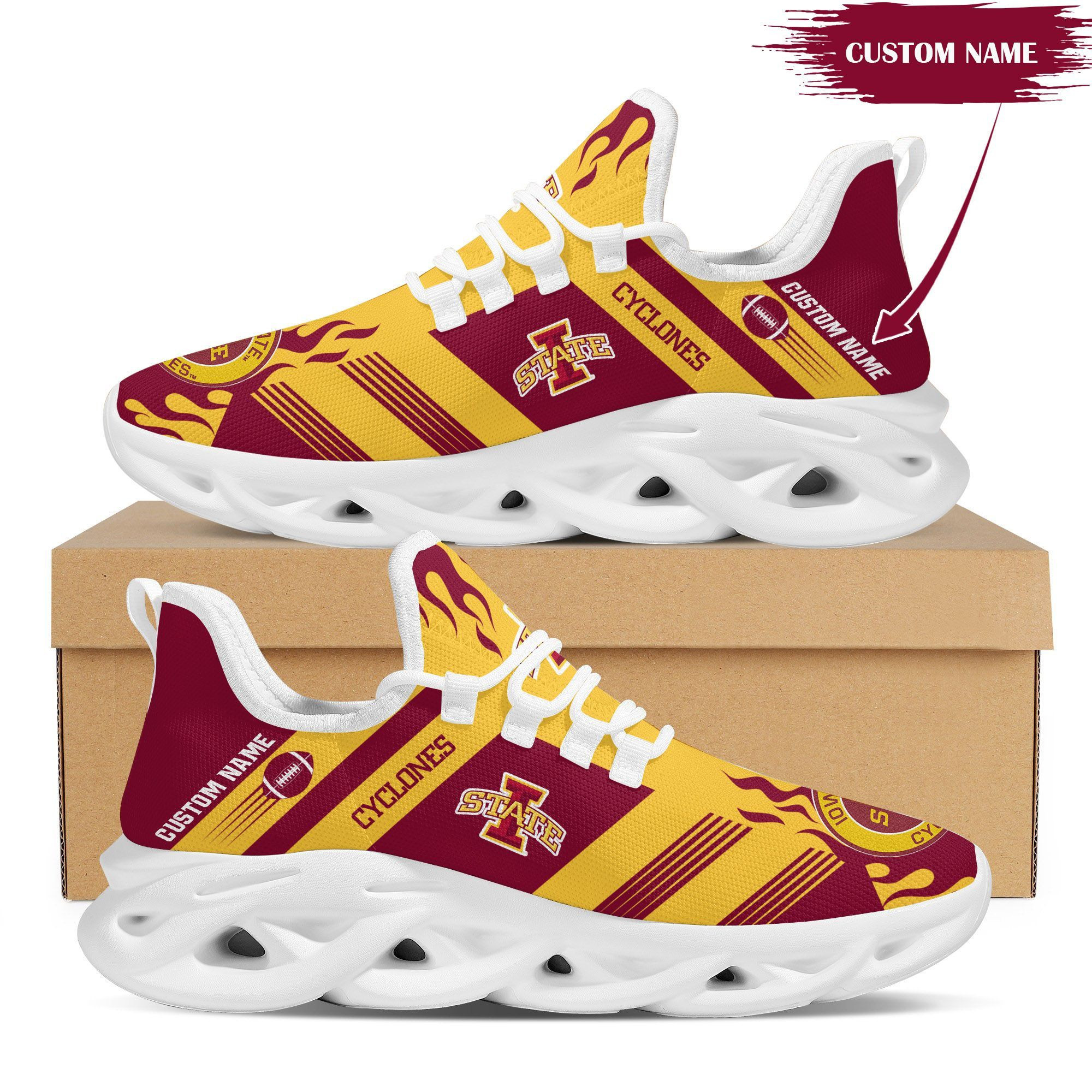 Iowa State Cyclones Custom Personalized Max Soul Sneakers Shoes - Famjoys Iowa State Cyclones Custom Personalized Max Soul Sneakers Shoes - Famjoys