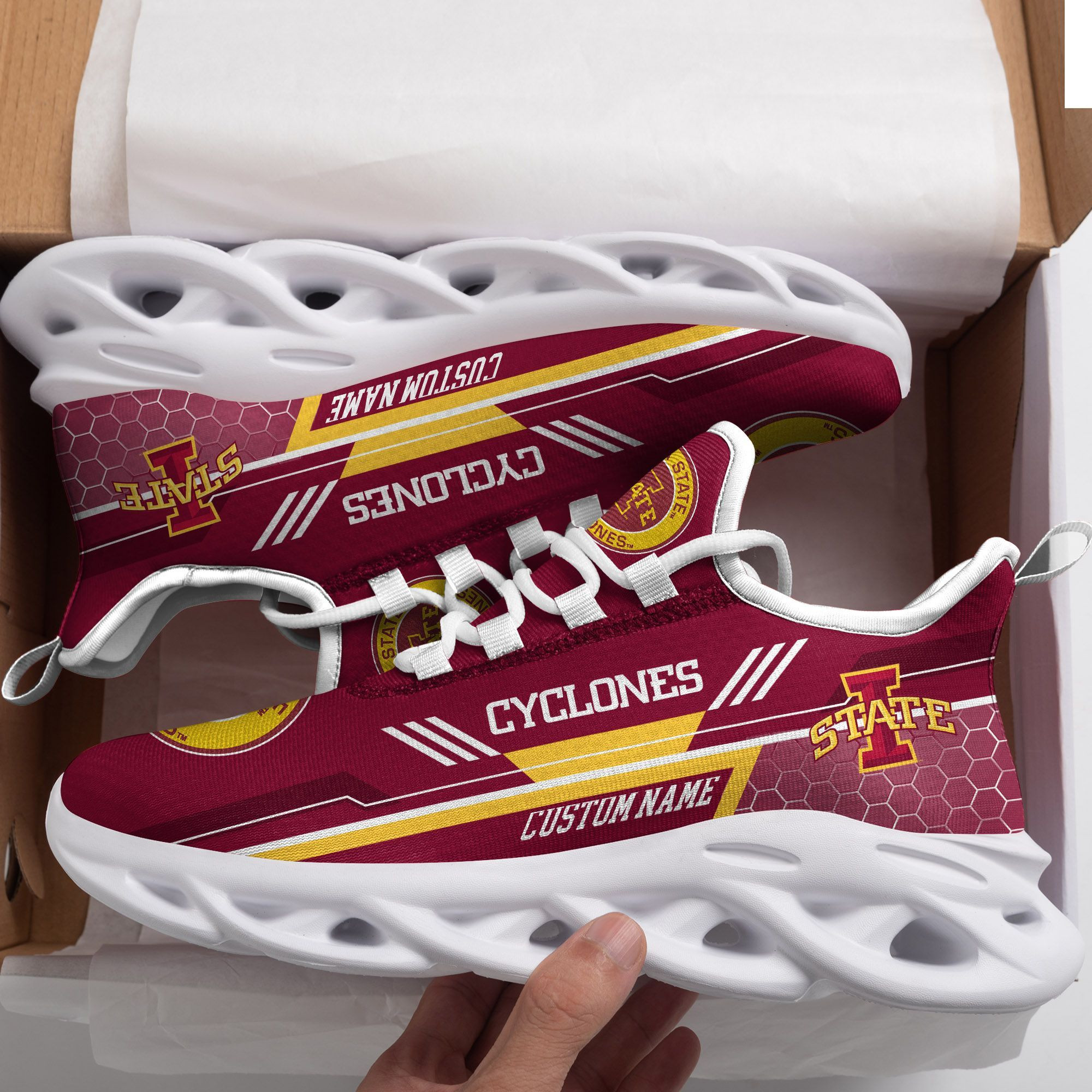 Iowa State Cyclones Custom Personalized Max Soul Sneakers Shoes - Famjoys Iowa State Cyclones Custom Personalized Max Soul Sneakers Shoes - Famjoys