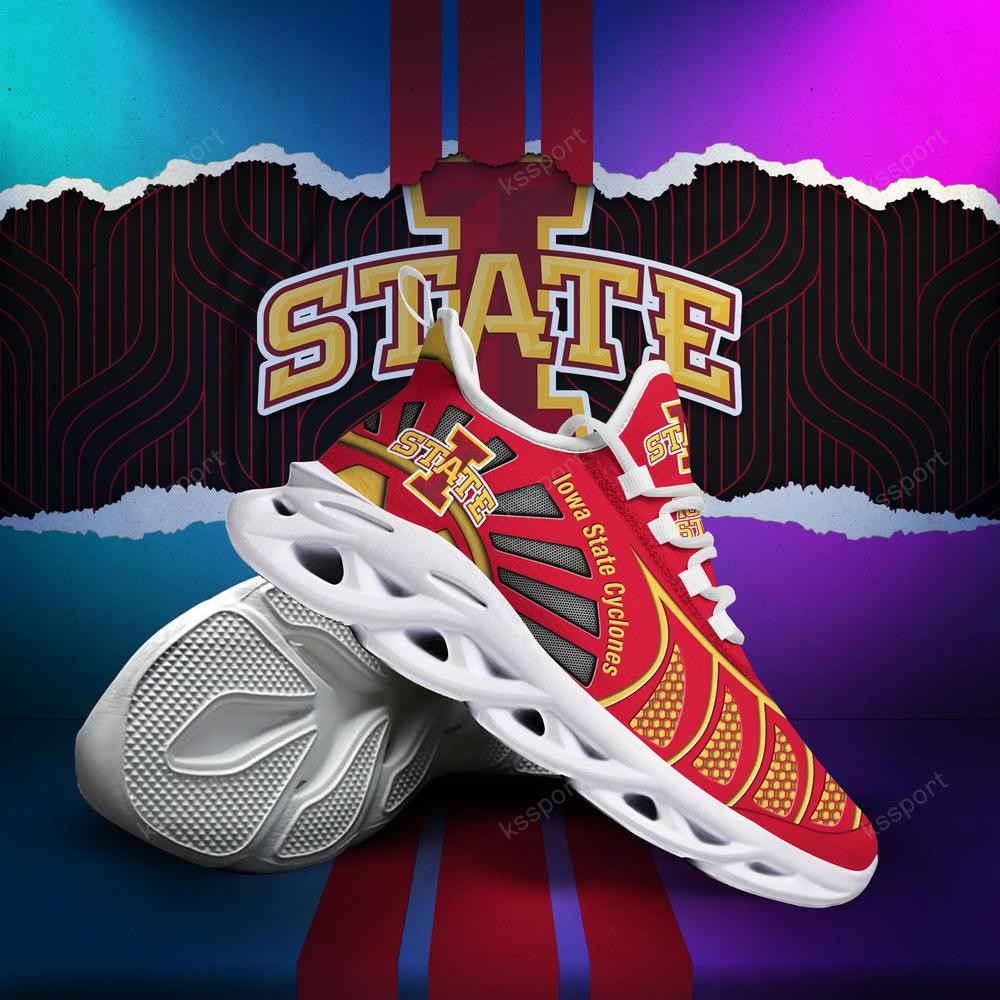Iowa State Cyclones Max Soul Clunky, Black And White Running Shoes - Famjoys Iowa State Cyclones Max Soul Clunky, Black And White Running Shoes - Famjoys