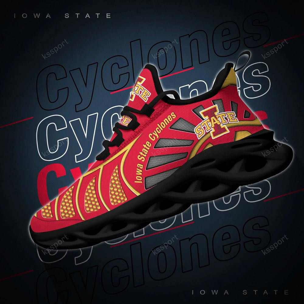 Iowa State Cyclones Max Soul Clunky, Black And White Running Shoes - Famjoys Iowa State Cyclones Max Soul Clunky, Black And White Running Shoes - Famjoys
