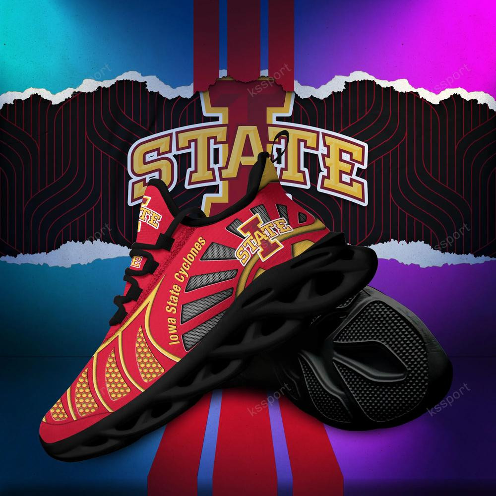 Iowa State Cyclones Max Soul Clunky, Black And White Running Shoes - Famjoys Iowa State Cyclones Max Soul Clunky, Black And White Running Shoes - Famjoys