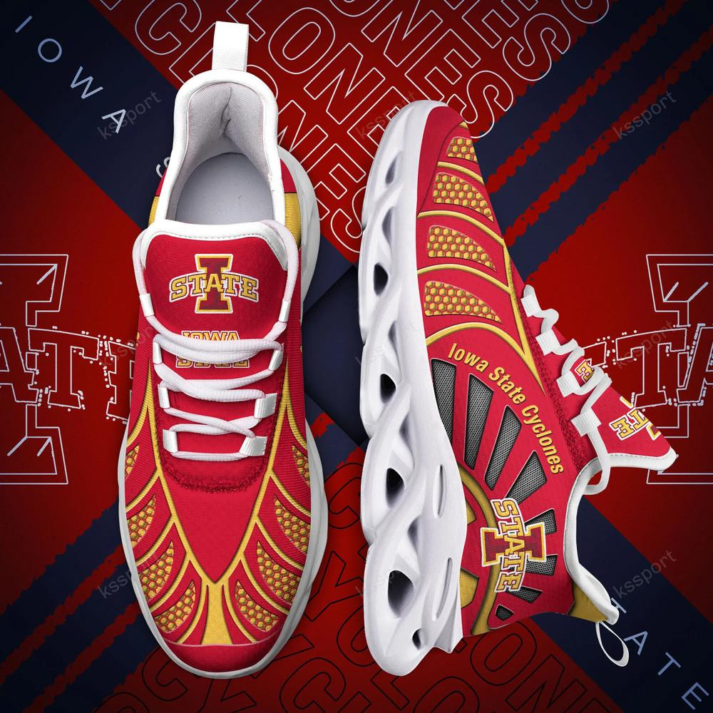 Iowa State Cyclones Max Soul Clunky, Black And White Running Shoes - Famjoys Iowa State Cyclones Max Soul Clunky, Black And White Running Shoes - Famjoys