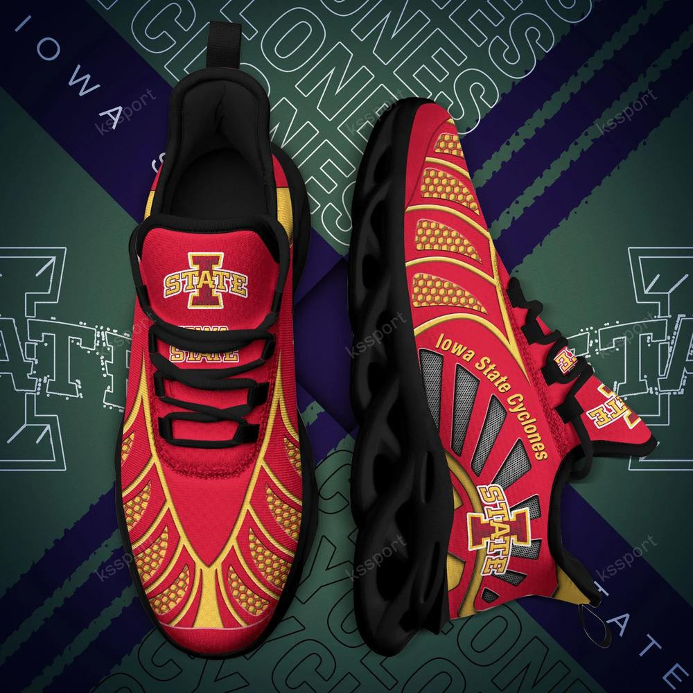 Iowa State Cyclones Max Soul Clunky, Black And White Running Shoes - Famjoys Iowa State Cyclones Max Soul Clunky, Black And White Running Shoes - Famjoys