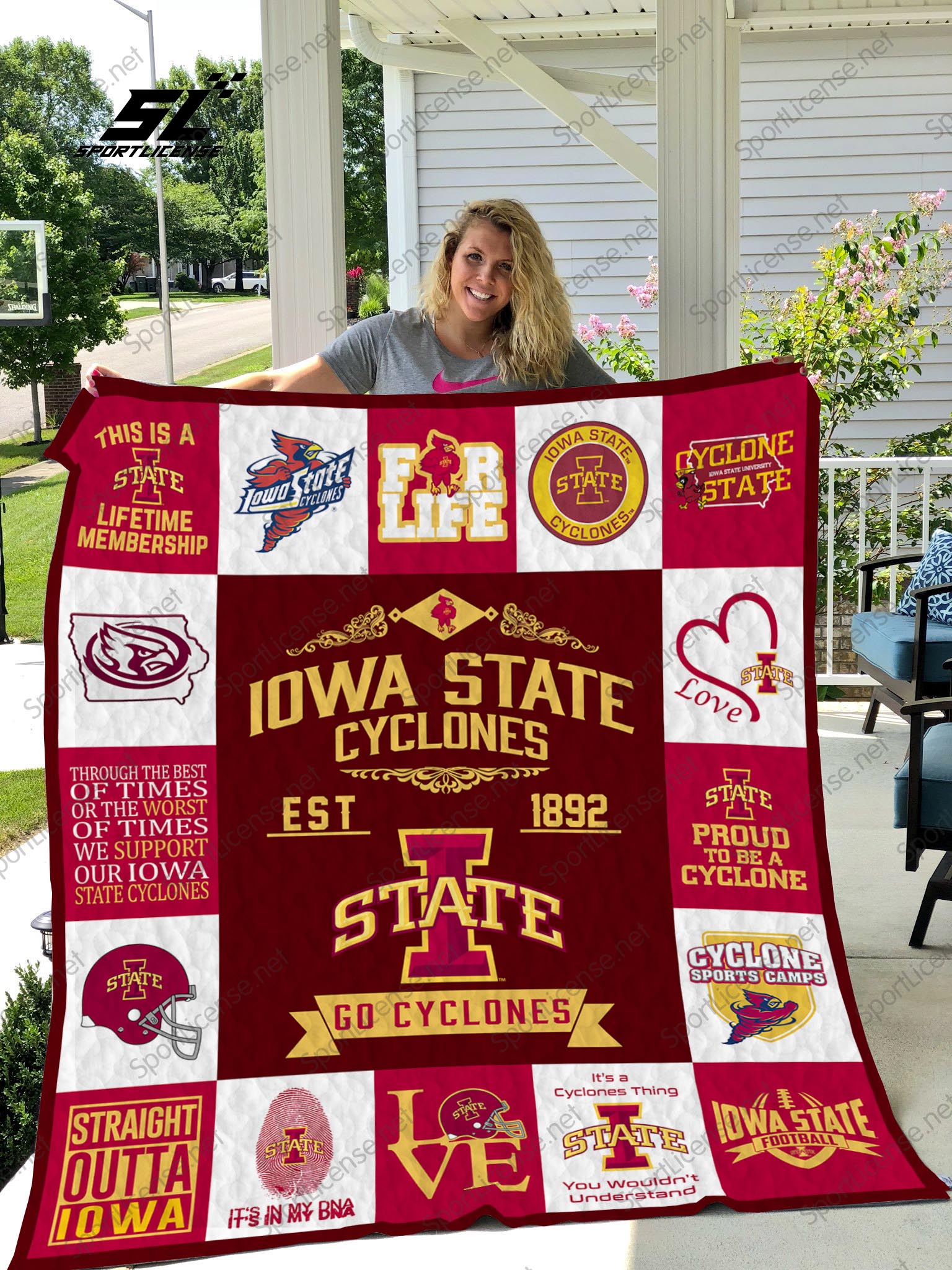 Iowa State Cyclones Quilt Blanket 01 - Famjoys Iowa State Cyclones Quilt Blanket 01 - Famjoys