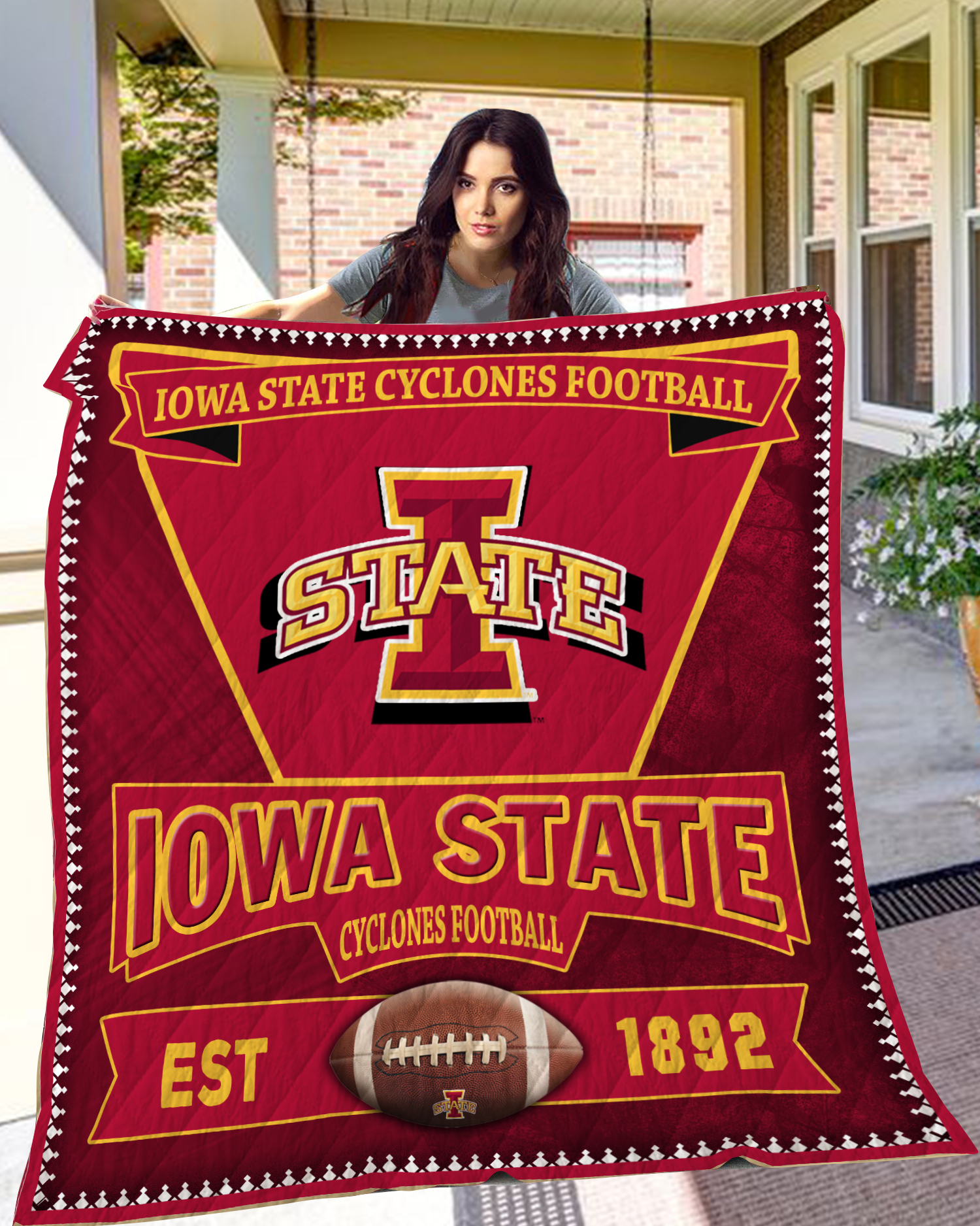 Iowa State Cyclones Quilt Blanket - Famjoys Iowa State Cyclones Quilt Blanket - Famjoys