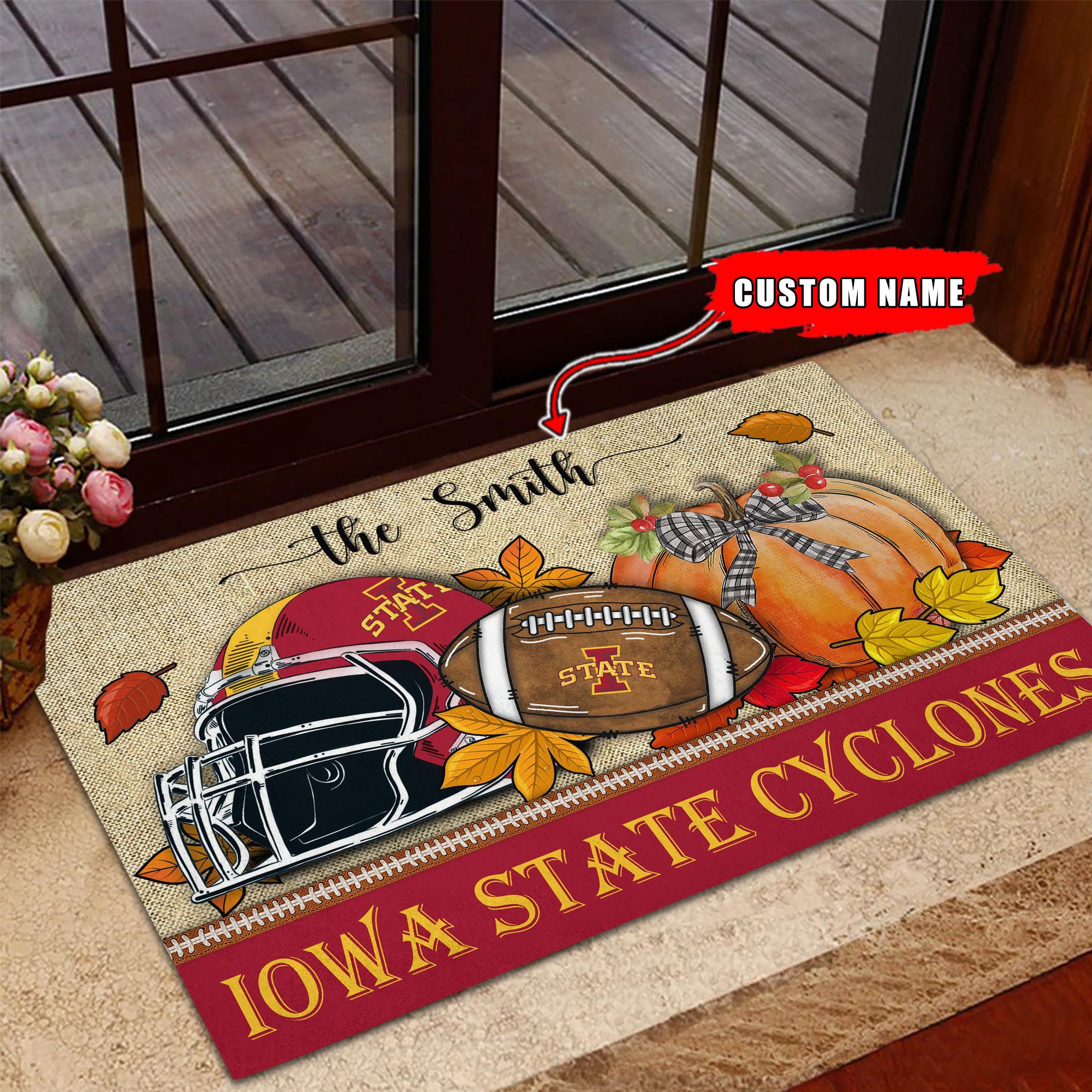 Iowa State Cyclones Welcome Fall Football Doormat - Famjoys Iowa State Cyclones Welcome Fall Football Doormat - Famjoys