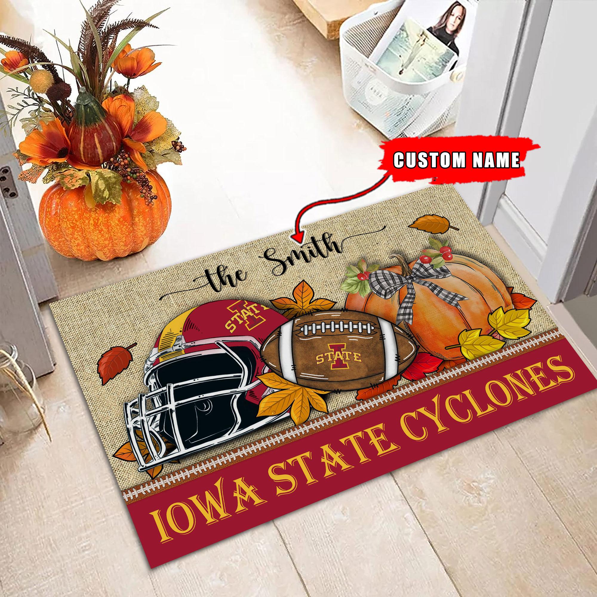 Iowa State Cyclones Welcome Fall Football Doormat - Famjoys Iowa State Cyclones Welcome Fall Football Doormat - Famjoys