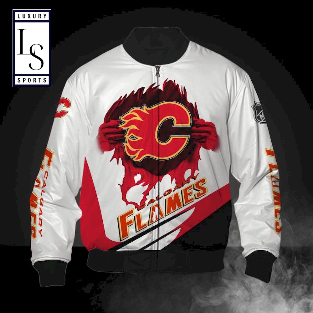 Is Calgary Flames Bomber Jacket - Famjoys Is Calgary Flames Bomber Jacket - Famjoys