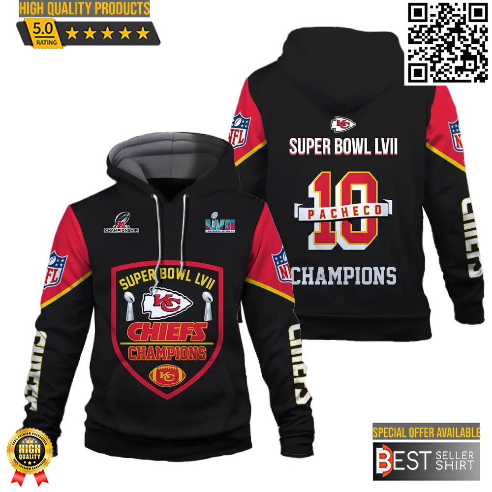 Isiah Pacheco 10 Champions Kansas City Chiefs 3d Hoodie Super Bowl Champion 2023 - Famjoys Isiah Pacheco 10 Champions Kansas City Chiefs 3d Hoodie Super Bowl Champion 2023 - Famjoys