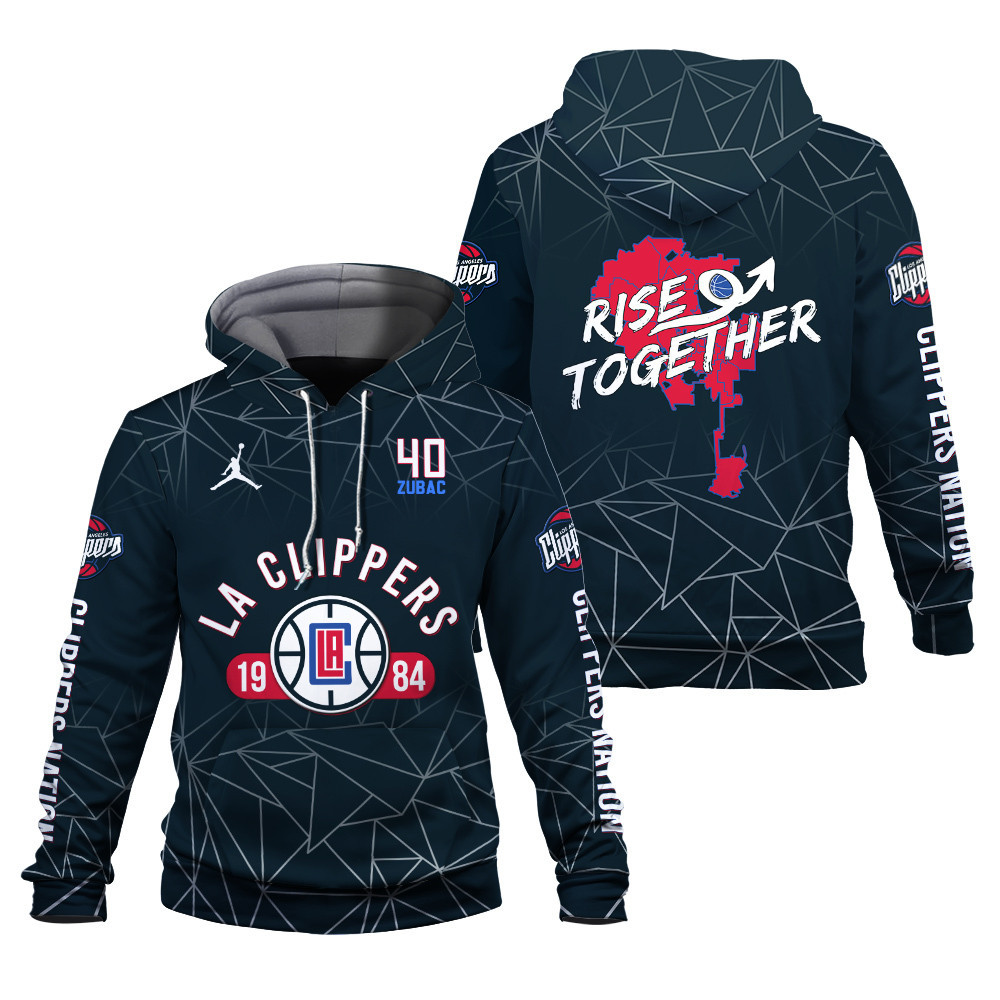 Ivica Zubac 40 NBA Los Angeles Clippers Rise Together Unisex 3D Hoodie - Famjoys Ivica Zubac 40 NBA Los Angeles Clippers Rise Together Unisex 3D Hoodie - Famjoys