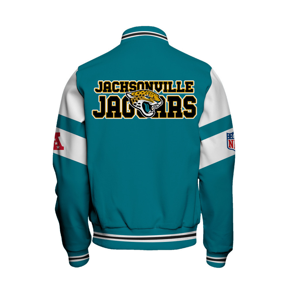 Jacksonville Jaguars American Football Conference Unisex Varsity Jacket V11 - Famjoys Jacksonville Jaguars American Football Conference Unisex Varsity Jacket V11 - Famjoys