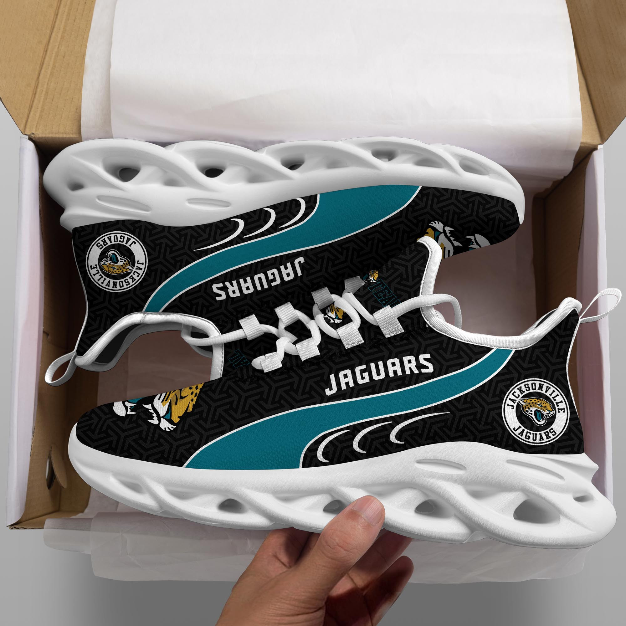 Jacksonville Jaguars Clunky Shoes T-42107 - Famjoys Jacksonville Jaguars Clunky Shoes T-42107 - Famjoys