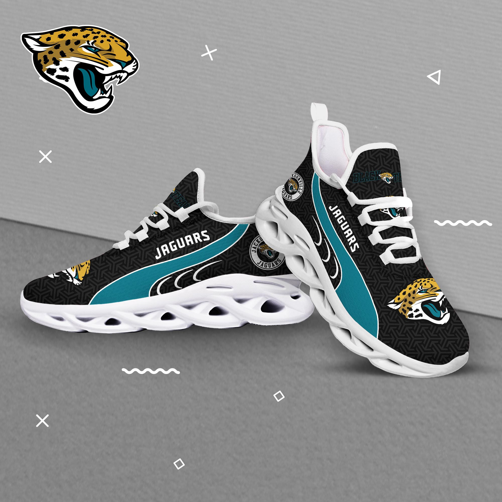 Jacksonville Jaguars Clunky Shoes T-42107 - Famjoys Jacksonville Jaguars Clunky Shoes T-42107 - Famjoys