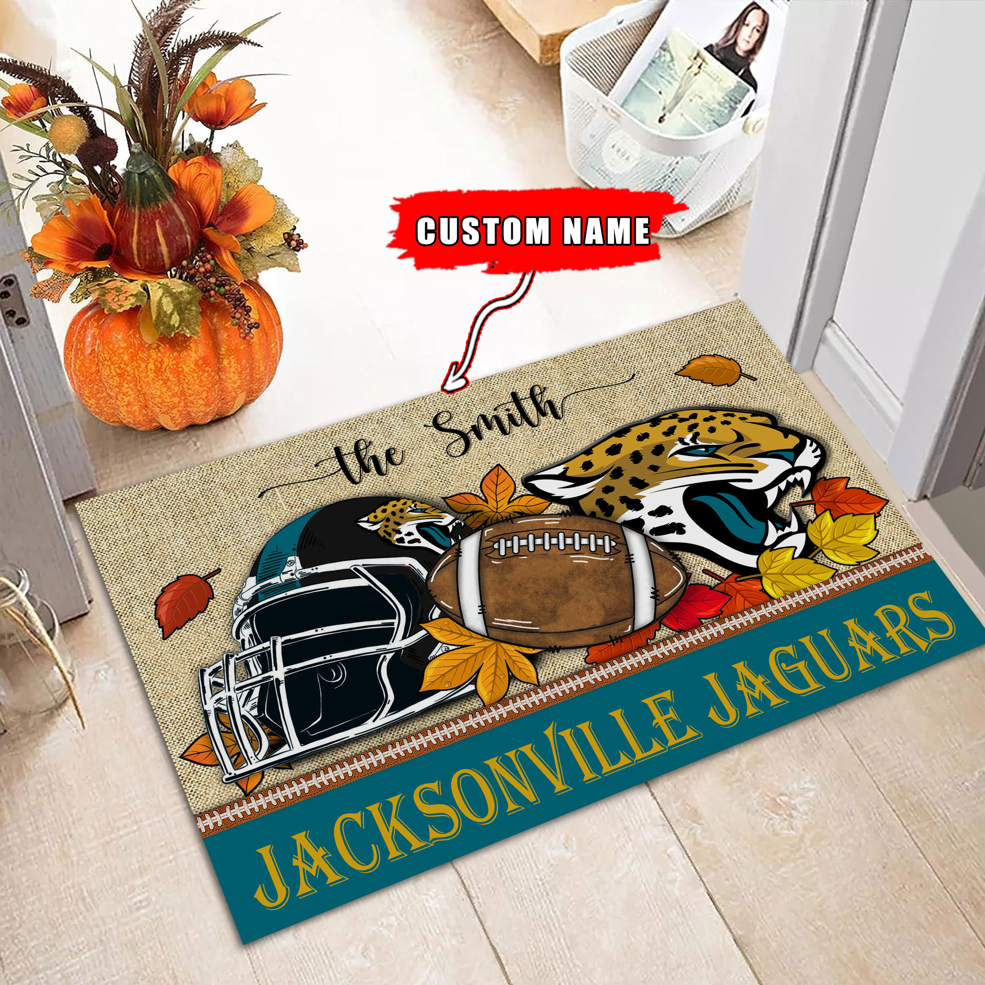 Jacksonville Jaguars Football Doormat - Famjoys Jacksonville Jaguars Football Doormat - Famjoys