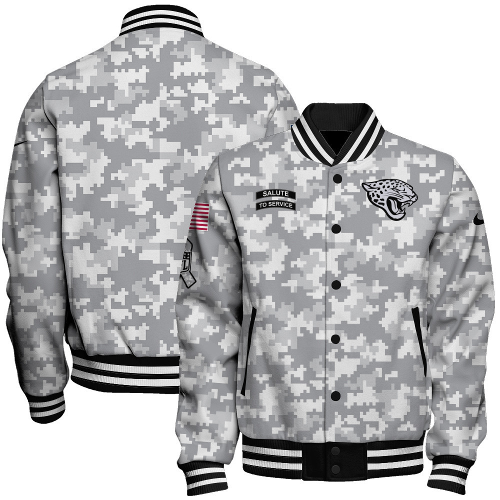 Jacksonville Jaguars National Football League Arctic Camo Unisex Varsity Jacket - Famjoys Jacksonville Jaguars National Football League Arctic Camo Unisex Varsity Jacket - Famjoys
