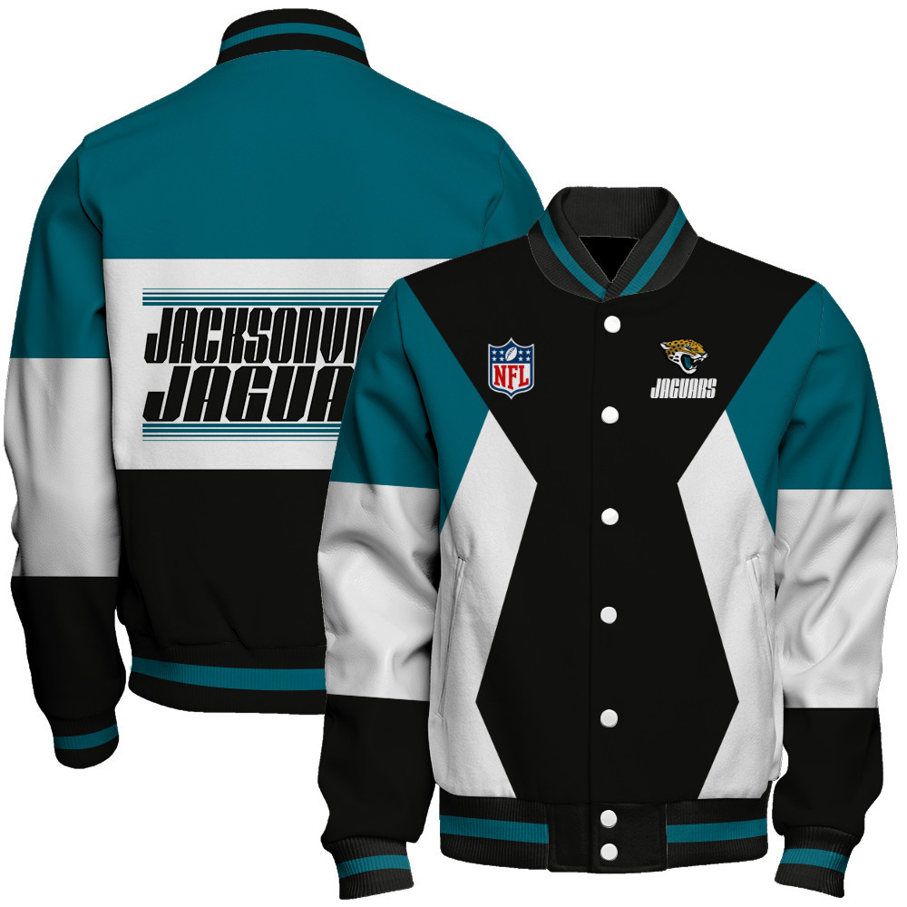 Jacksonville Jaguars National Football League Unisex Varsity Jacket - Famjoys Jacksonville Jaguars National Football League Unisex Varsity Jacket - Famjoys