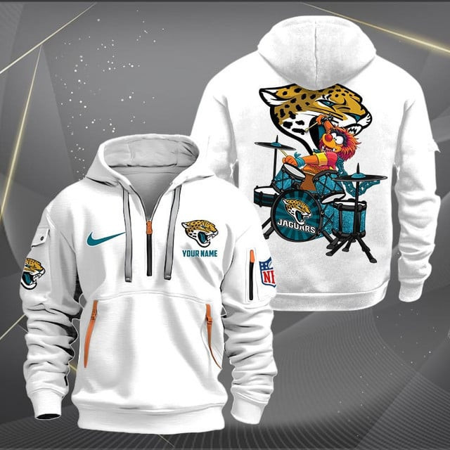Jacksonville Jaguars Premium Personalized Quarter Zip Hoodie AZBTCQZH000015 - Famjoys Jacksonville Jaguars Premium Personalized Quarter Zip Hoodie AZBTCQZH000015 - Famjoys