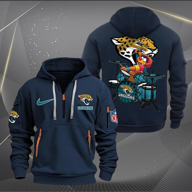 Jacksonville Jaguars Premium Personalized Quarter Zip Hoodie AZBTCQZH000015 - Famjoys Jacksonville Jaguars Premium Personalized Quarter Zip Hoodie AZBTCQZH000015 - Famjoys