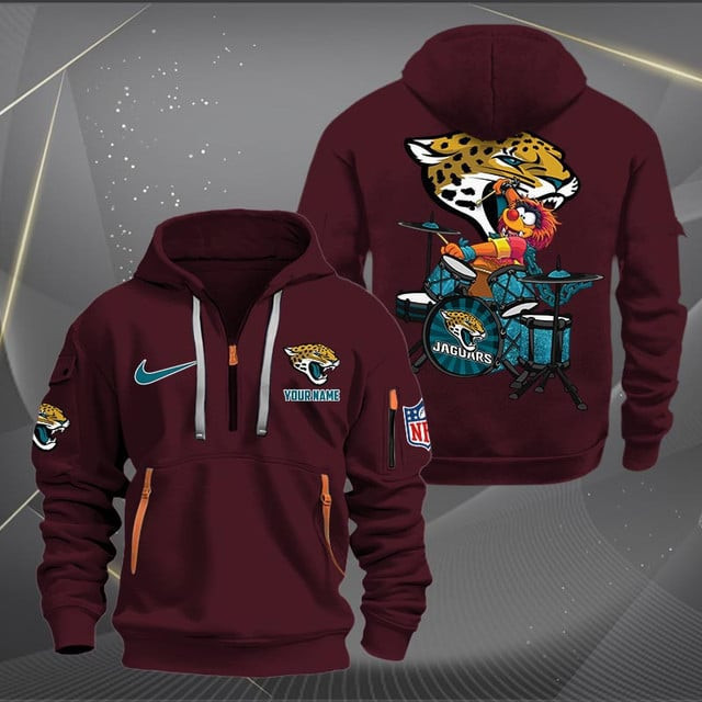 Jacksonville Jaguars Premium Personalized Quarter Zip Hoodie AZBTCQZH000015 - Famjoys Jacksonville Jaguars Premium Personalized Quarter Zip Hoodie AZBTCQZH000015 - Famjoys
