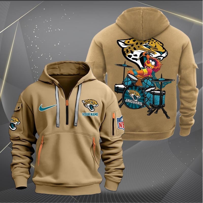 Jacksonville Jaguars Premium Personalized Quarter Zip Hoodie AZBTCQZH000015 - Famjoys Jacksonville Jaguars Premium Personalized Quarter Zip Hoodie AZBTCQZH000015 - Famjoys