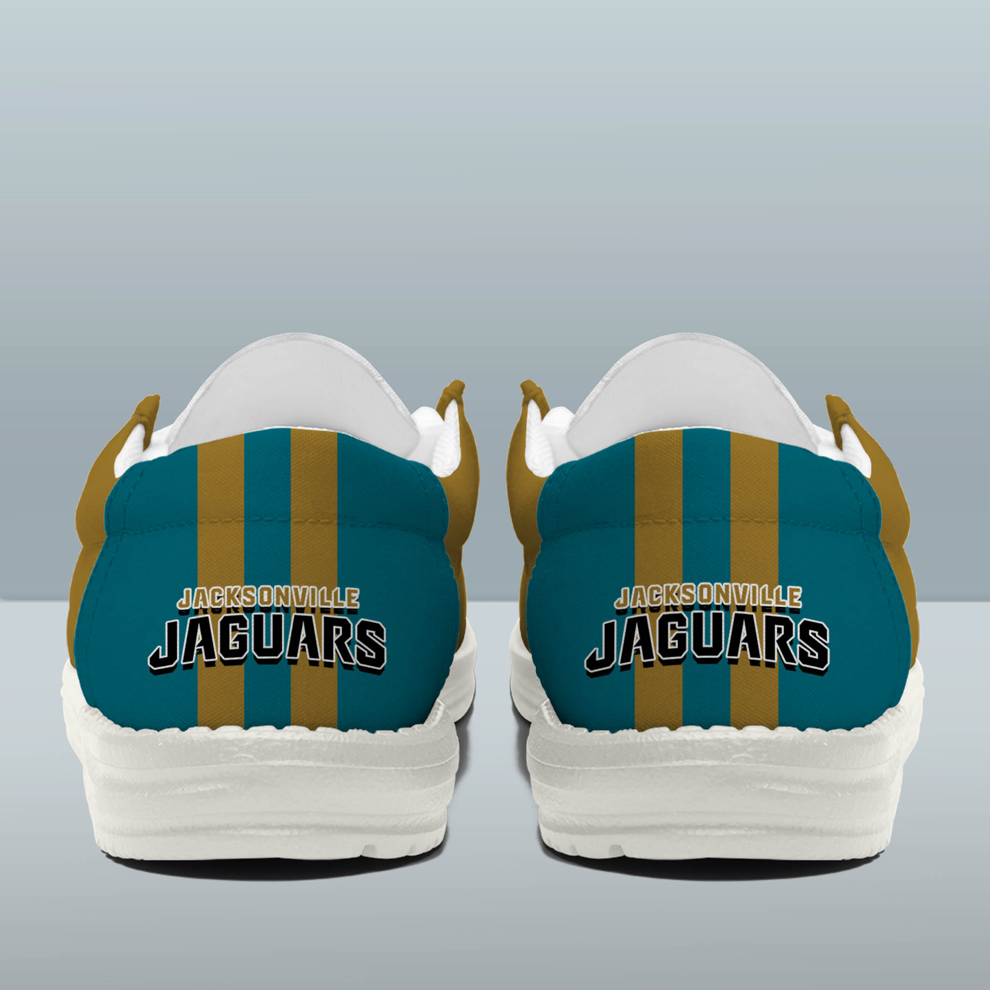 Jacksonville Jaguars Team White Canvas Loafer Shoes Personalized Your Name - Famjoys Jacksonville Jaguars Team White Canvas Loafer Shoes Personalized Your Name - Famjoys